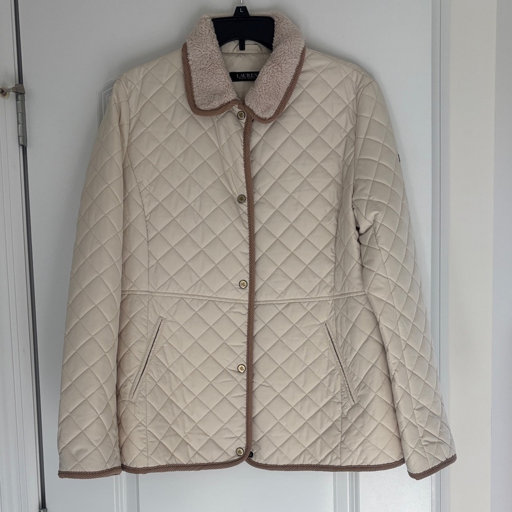 Lauren Ralph Lauren cream puffer coat
